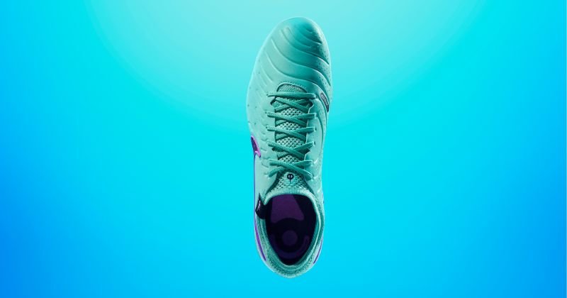 nike tiempo legend 10 football boot peak ready pack top view in light blue